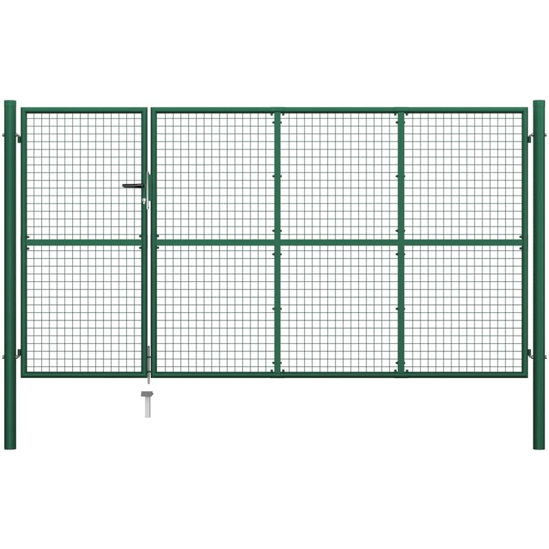 

Puerta de jardín de acero verde 350x175 cm