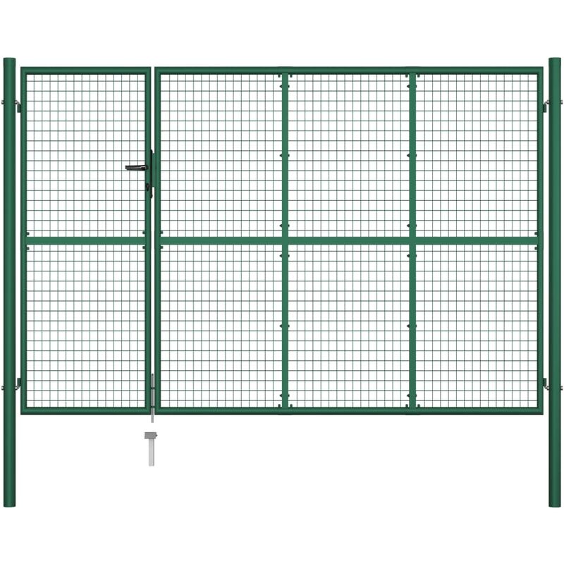 

Puerta de jardín de acero verde 350x200 cm