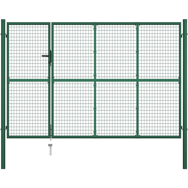 

Puerta de jardín de acero verde 350x200 cm - Verde - Vidaxl