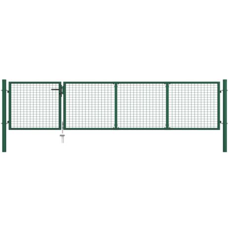 Puerta de jardín de acero verde 350x75 cm