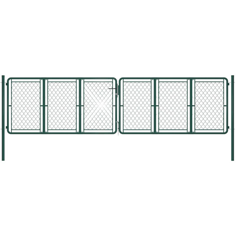 

Puerta de jardin de acero verde 400x100 cm