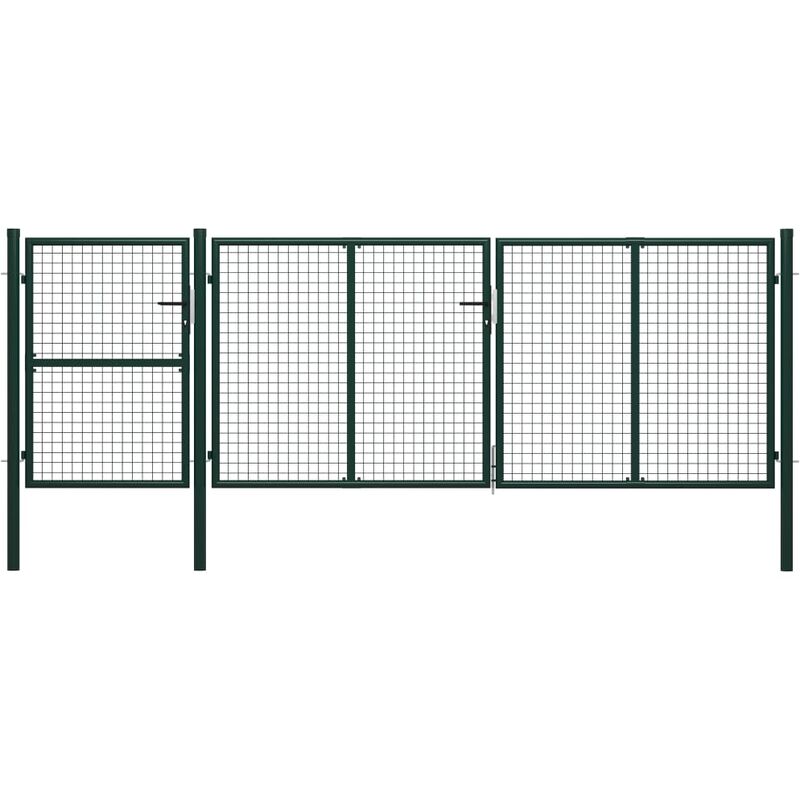 

Puerta de jardín de acero verde 400x125 cm