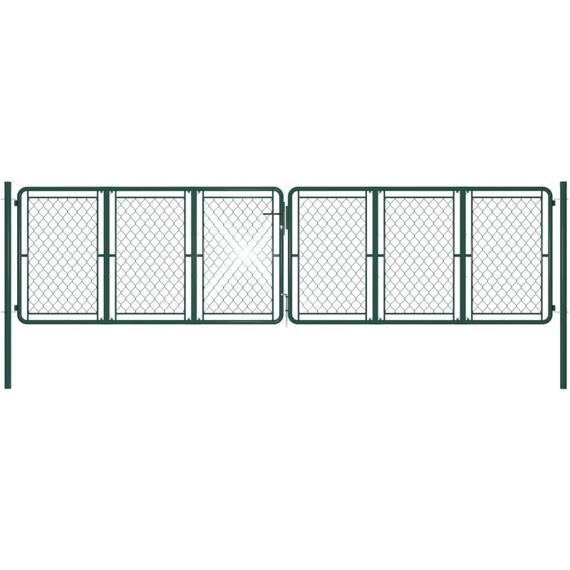 

Puerta de jardín de acero verde 400x125 cm