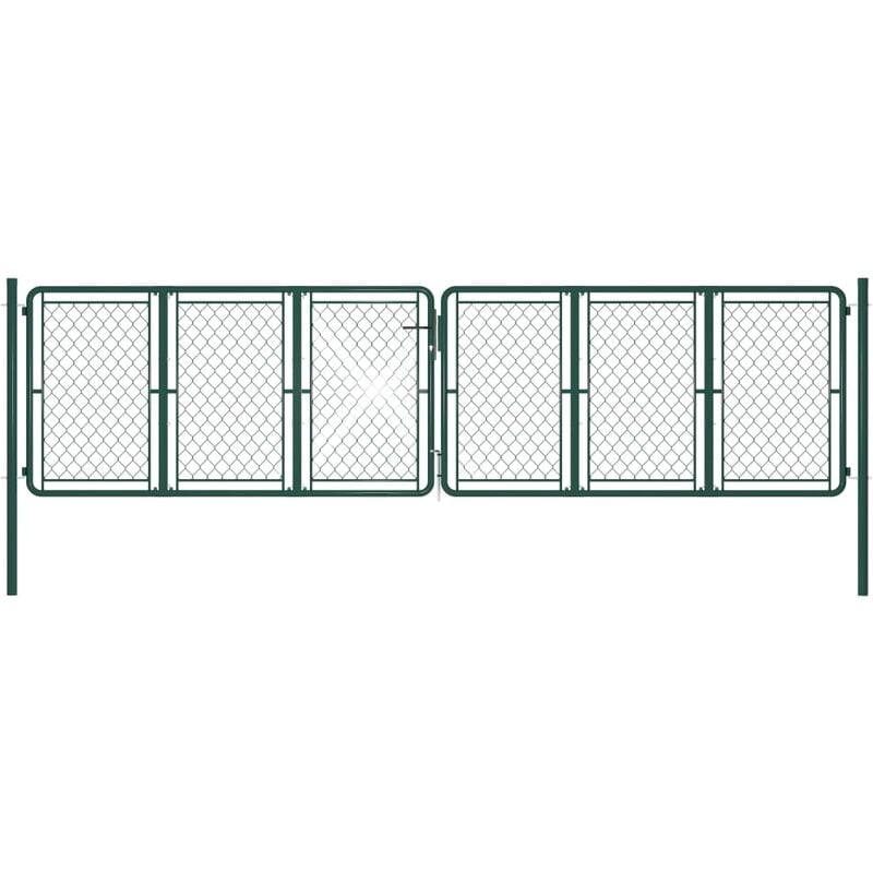 

Puerta de jardín de acero verde 400x125 cm - Verde - Vidaxl