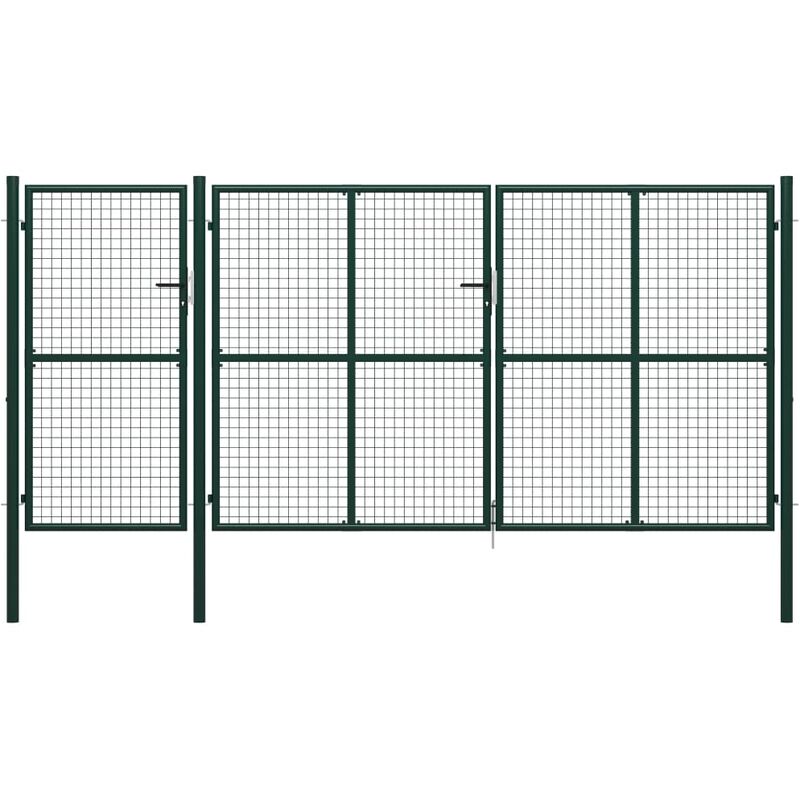

BHD - Puerta de jardín de acero verde 400x150 cm