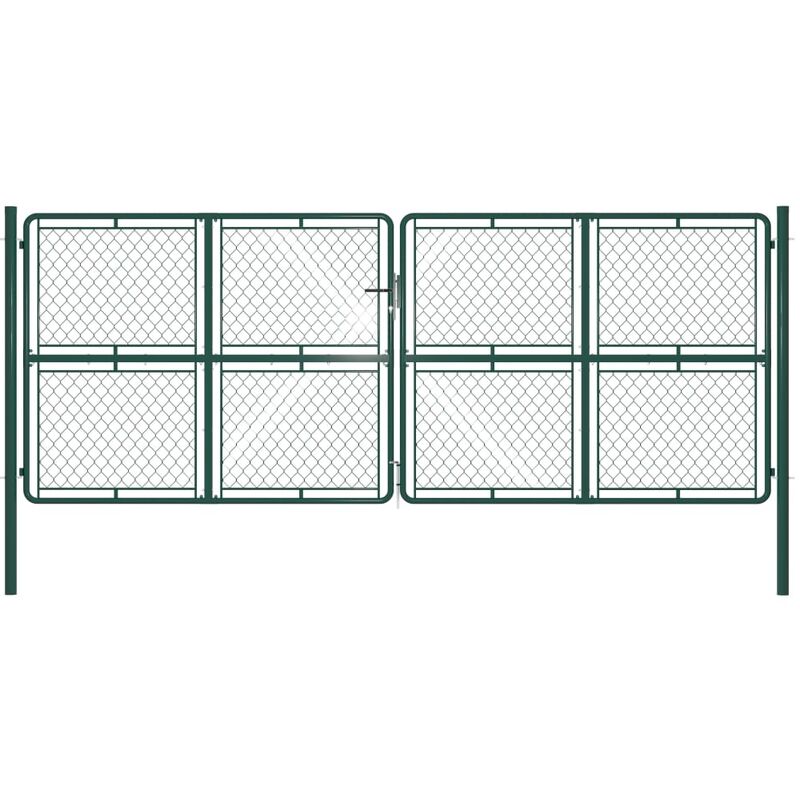 

Puerta de jardín de acero verde 400x150 cm