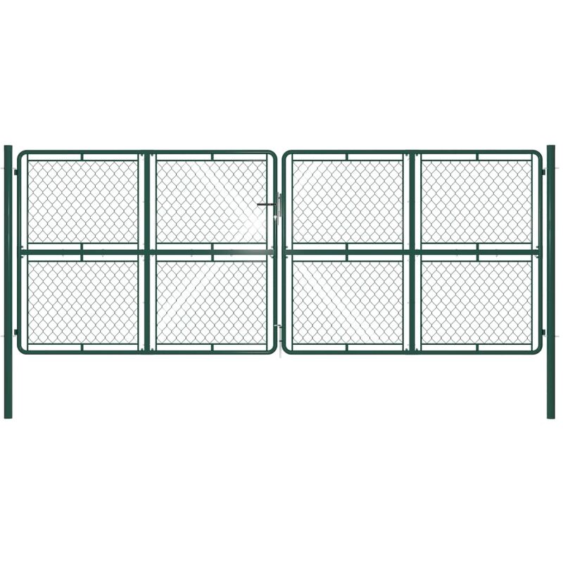 

Puerta de jardín de acero verde 400x150 cm - Verde - Vidaxl