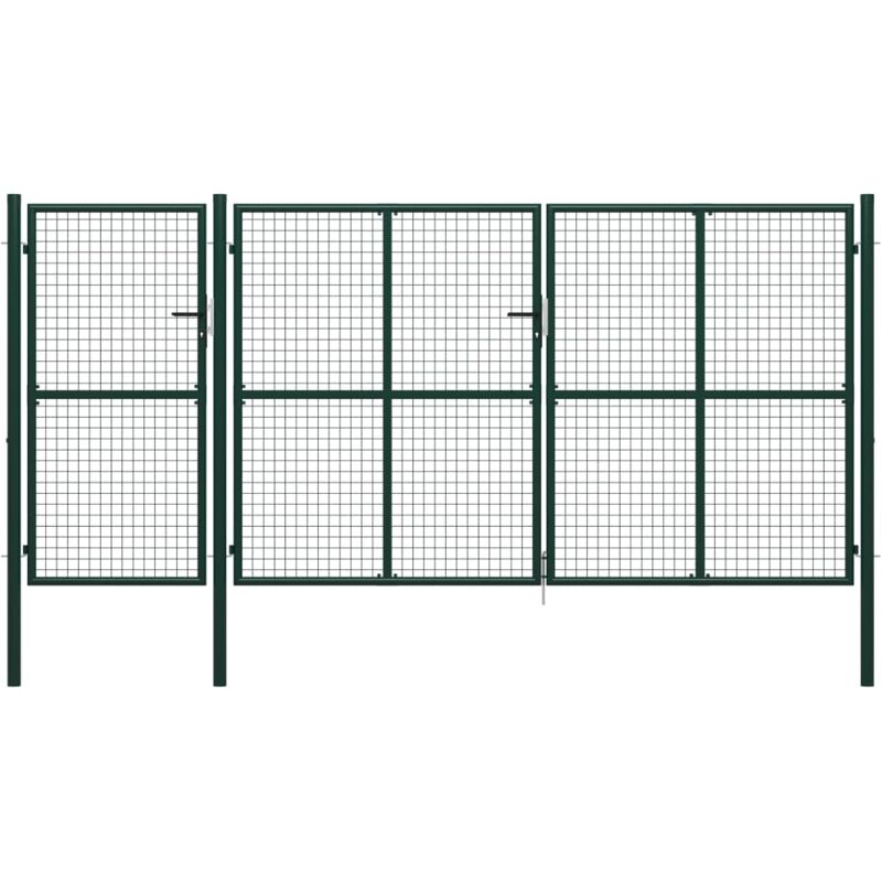 

Puerta de jardín de acero verde 400x200 cm - Verde - Vidaxl
