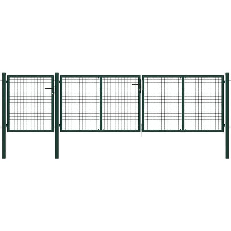 

Puerta de jardín de acero verde 400x75 cm