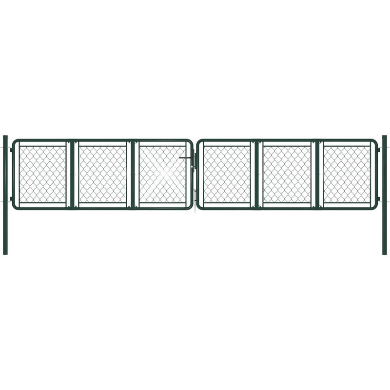 

Puerta de jardín de acero verde 400x75 cm
