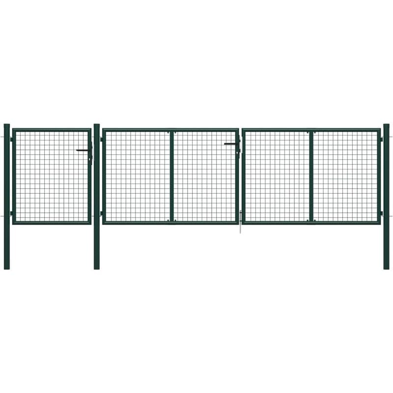 

Puerta de jardín de acero verde 400x75 cm - Verde - Vidaxl