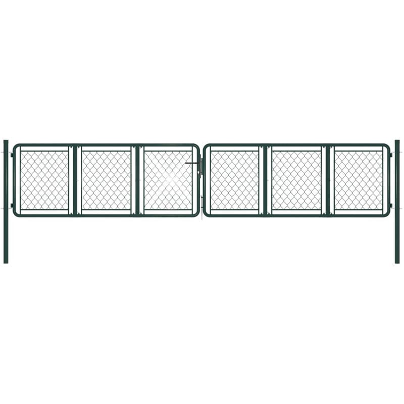 

Puerta de jardin de acero verde 400x75 cm