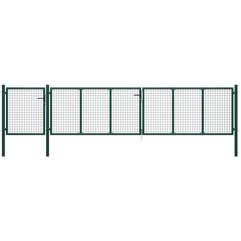 

Puerta de jardín de acero verde 500x100 cm