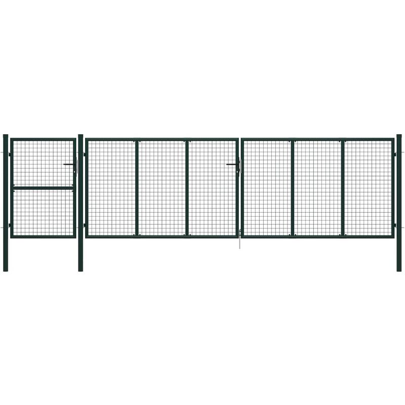 

Puerta de jardín de acero verde 500x125 cm