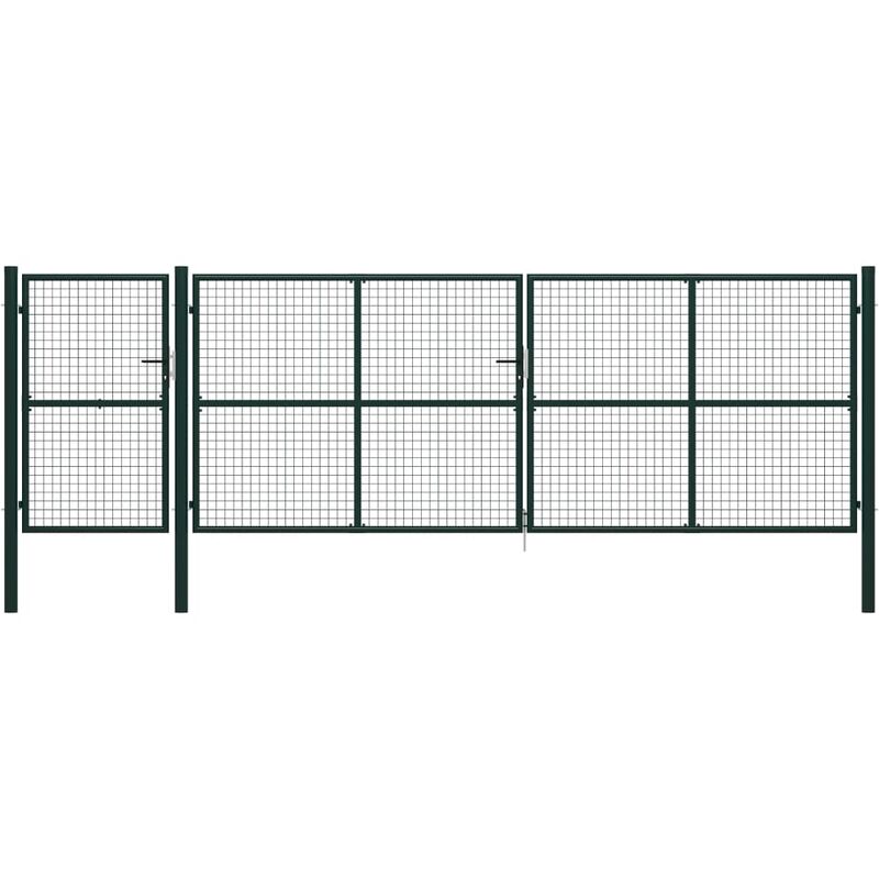 

Puerta de jardín de acero verde 500x150 cm
