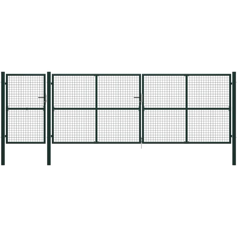 

Puerta de jardín de acero verde 500x150 cm - Verde - Vidaxl