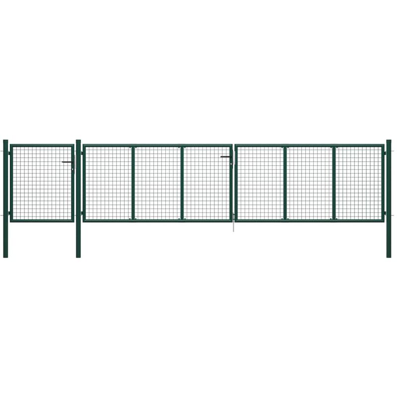 

Puerta de jardín de acero verde 500x75 cm - Verde - Vidaxl
