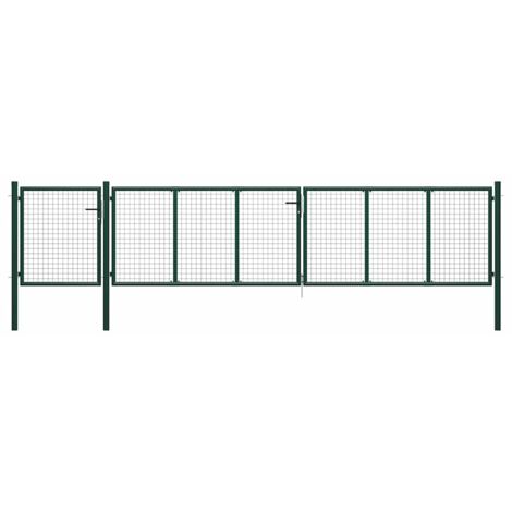 Puerta de jardín de acero verde 500x75 cm