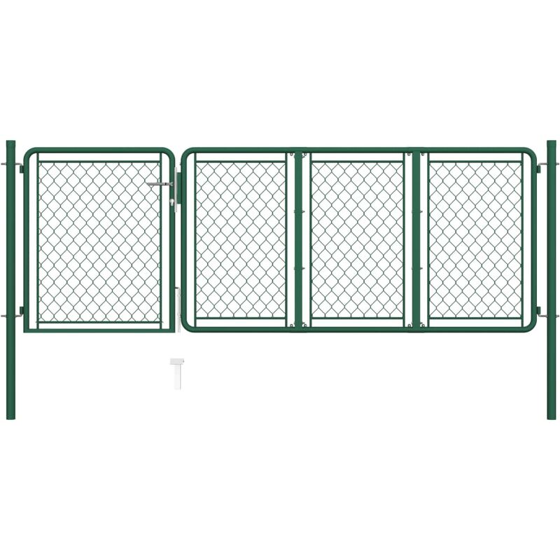 

Puerta de jardín de acero verde 75x350 cm