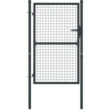 Puerta de jardín de malla de acero galvanizado, 100 x 125 cm, gris vidaXL