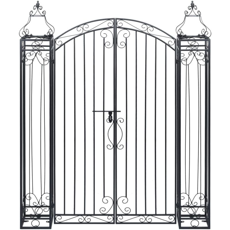 

Puerta de jardín decorativa de hierro forjado 122x20,5x160 cm
