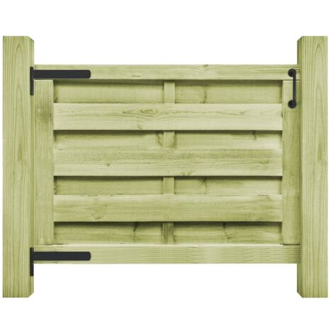 Puerta de jardín madera de pino impregnada verde 100x75 cm vidaXL