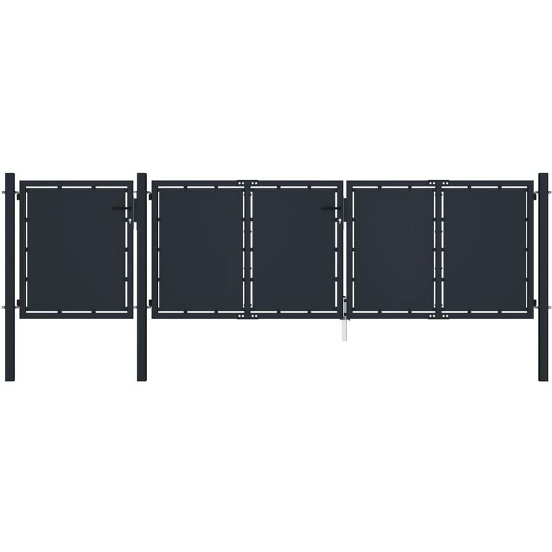 

Puerta de jardín metal gris antracita 4x1,5 m