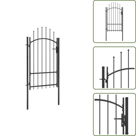 Puerta de jardín negra - vidaXL Puerta de jardín Woerden acero 1x1,7 m negro - Puerta de valla