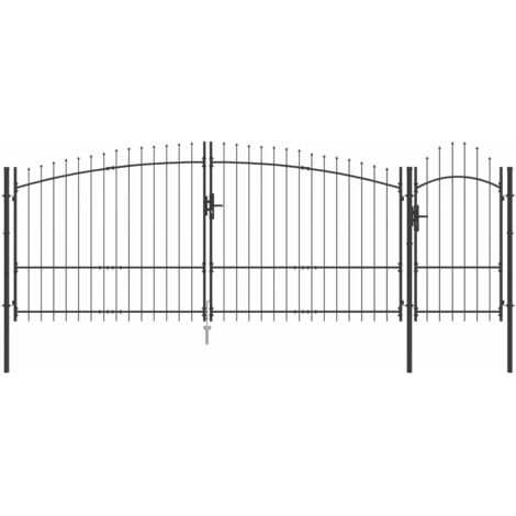 Puerta de jardín Negro 100 x 500 cm