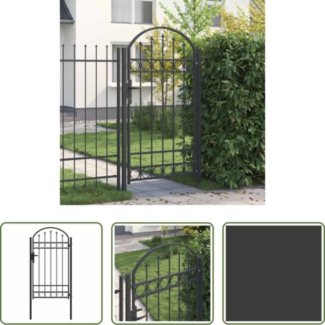 Puerta de jardín -  Puerta de cerca con cerradura Gris 100 x 175 cm