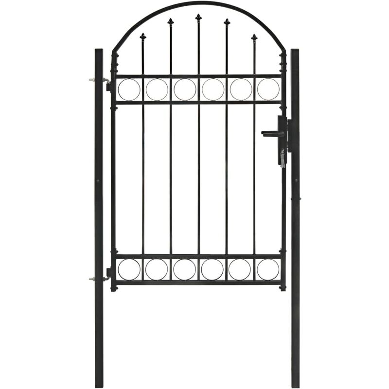 

Puerta de jardin con arco superior 100x150 cm acero negro