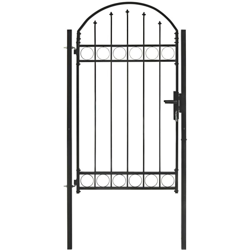 

Puerta de jardin con arco superior 100x175 cm acero negro