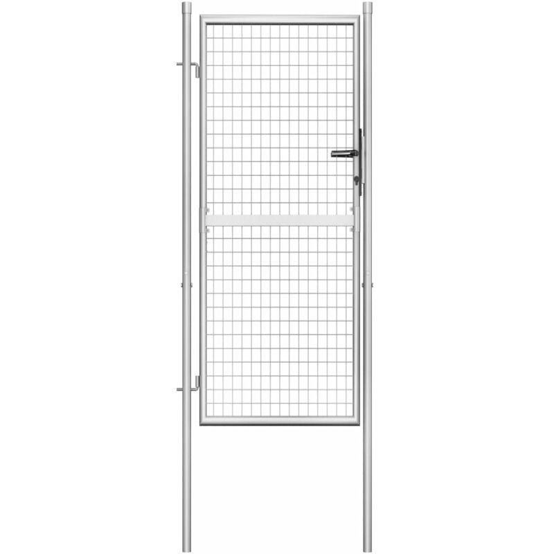 

Puerta de jardín de acero galvanizado plateado 105x225 cm - Plateado