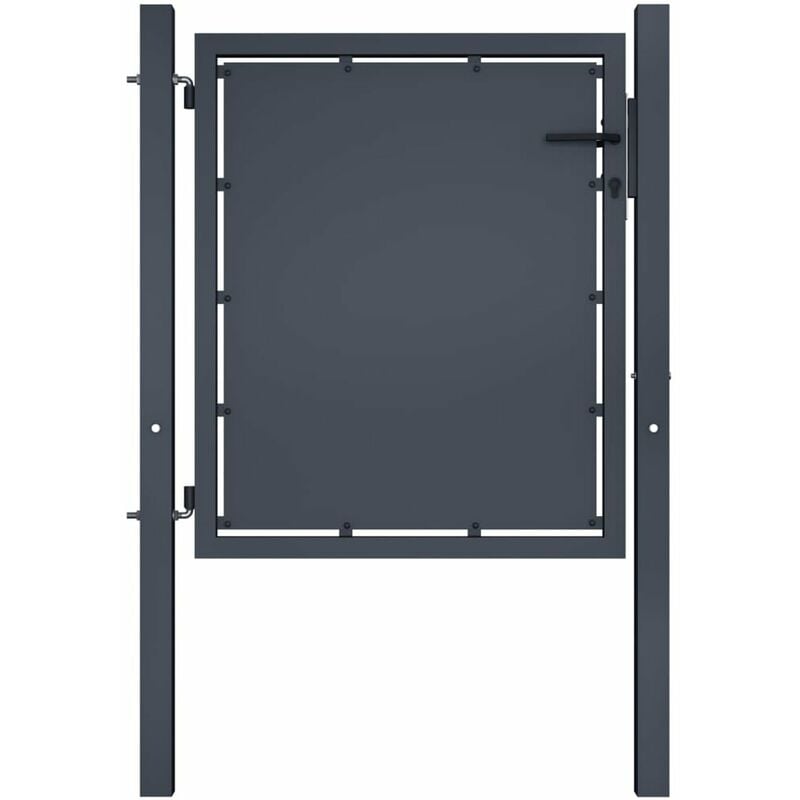 

Puerta de jardin de acero gris antracita 100x100 cm