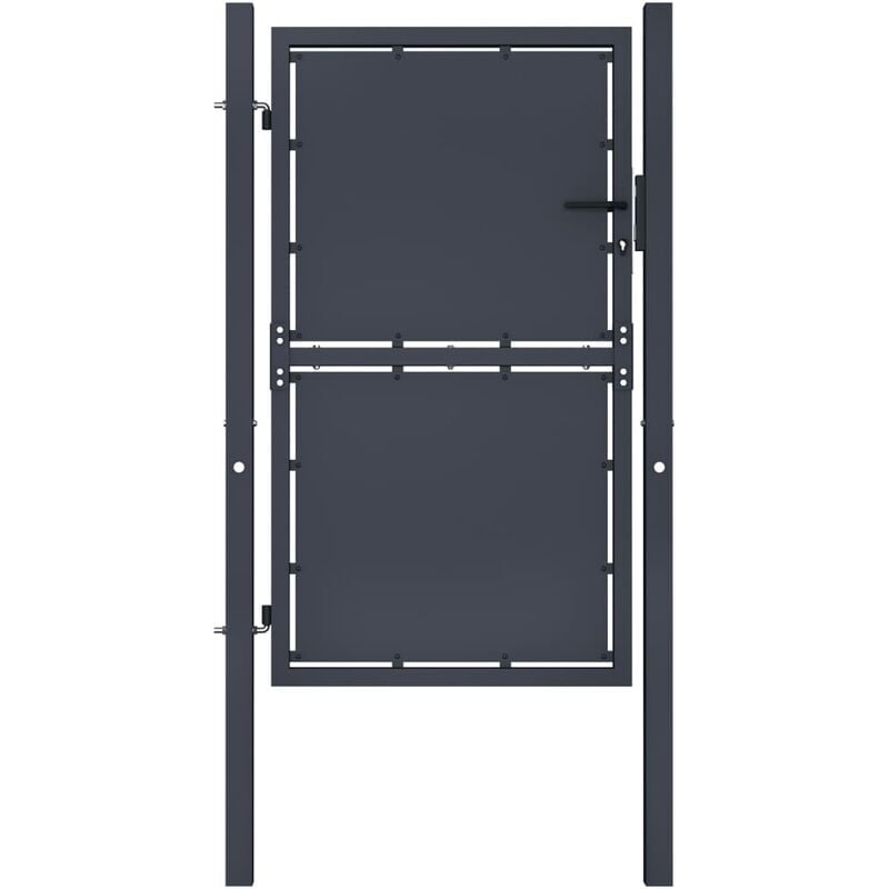 

Puerta de jardín de acero gris antracita 100x150 cm - Gris