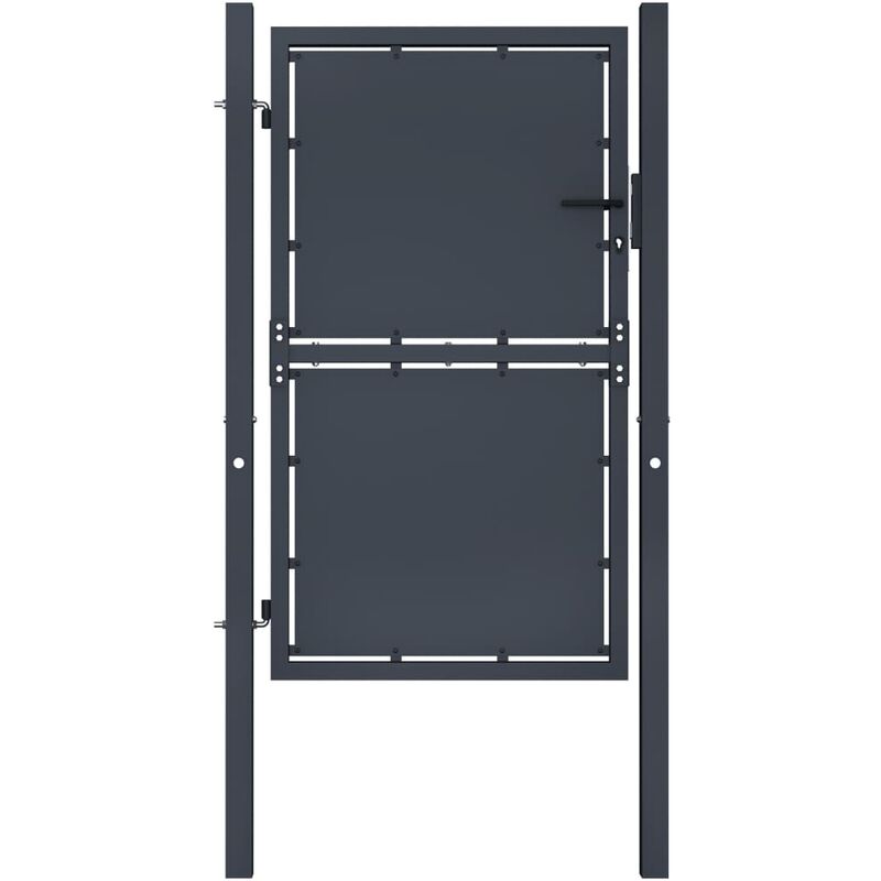 

Puerta de jardín de acero gris antracita 100x200 cm - Gris
