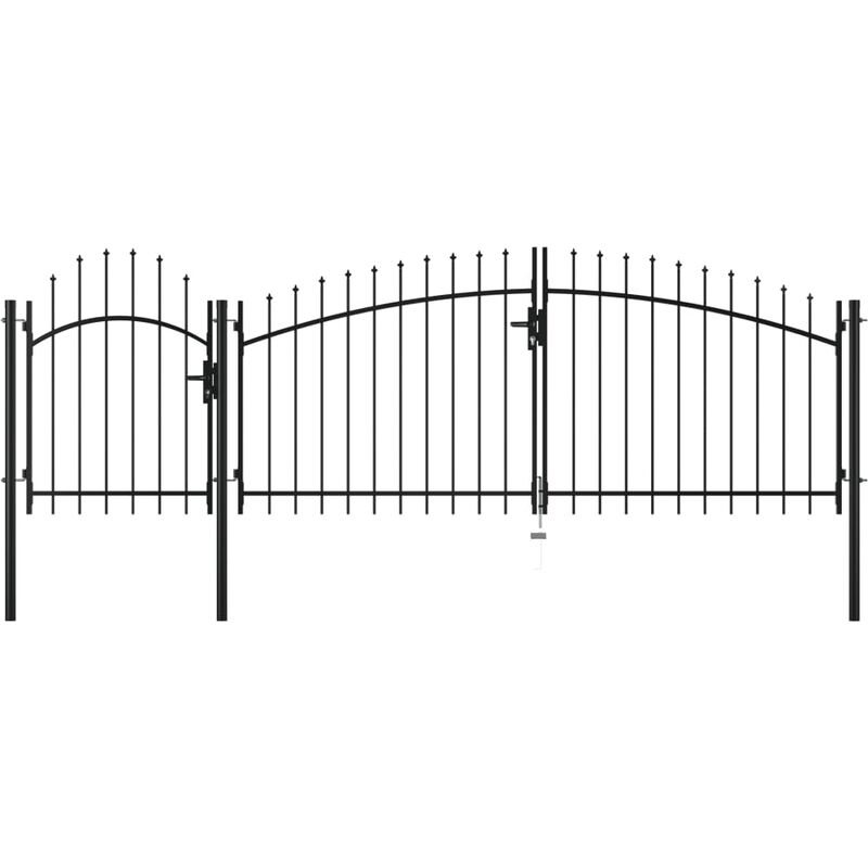 

Puerta de jardin de acero negro 1,75x4 m
