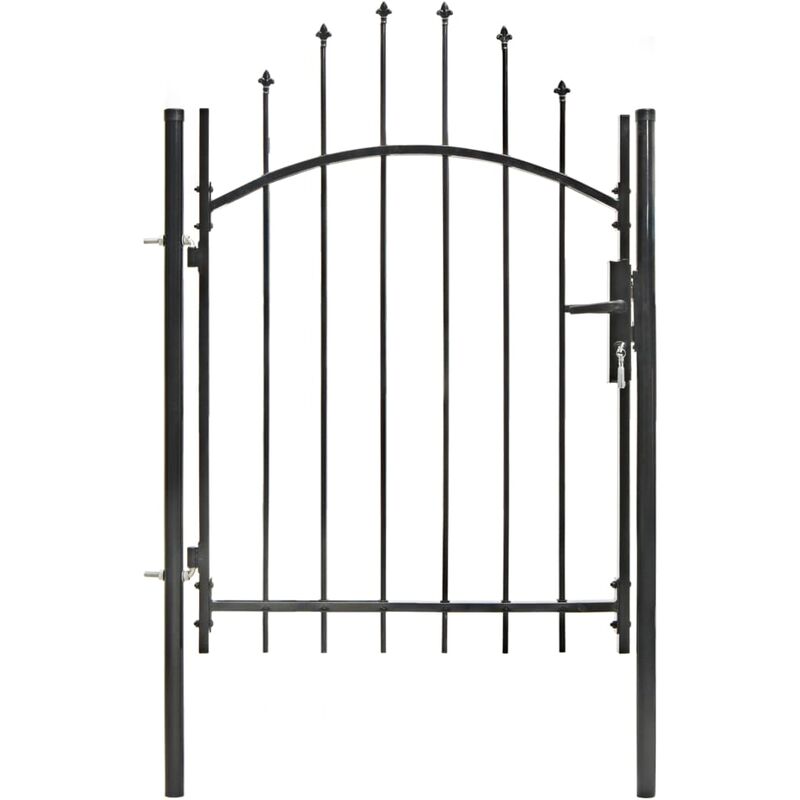 

Puerta de jardín de acero negro 1x1,5 m - Negro