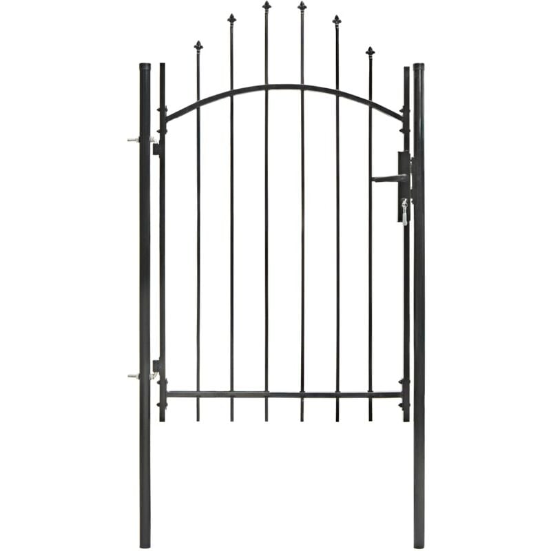 

Puerta de jardín de acero negro 1x2 m - Negro