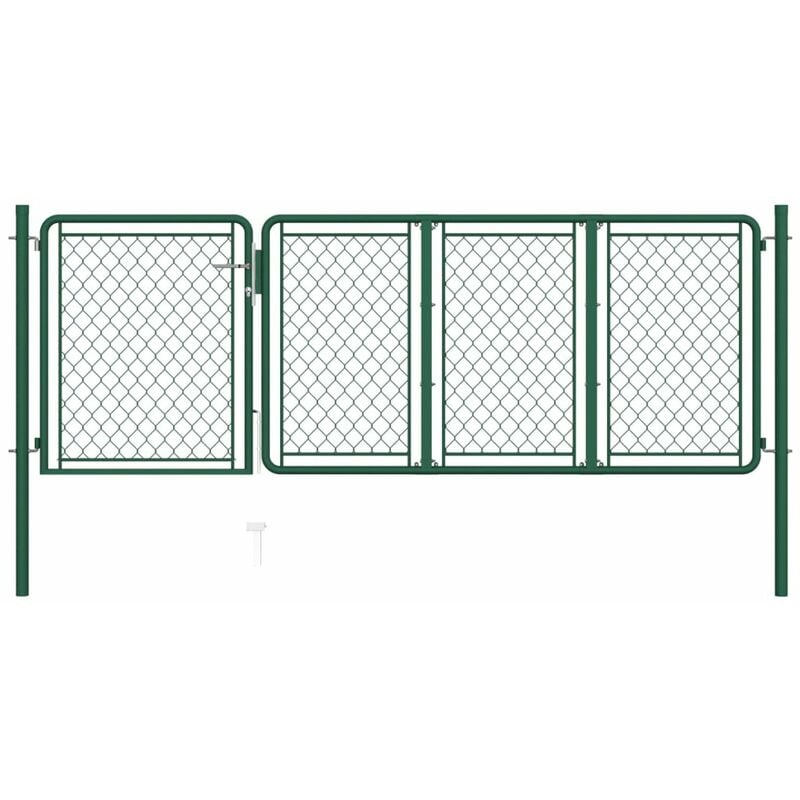 

Puerta de jardin de acero verde 100x350 cm