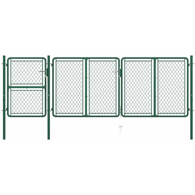 

Puerta de jardin de acero verde 125x395 cm