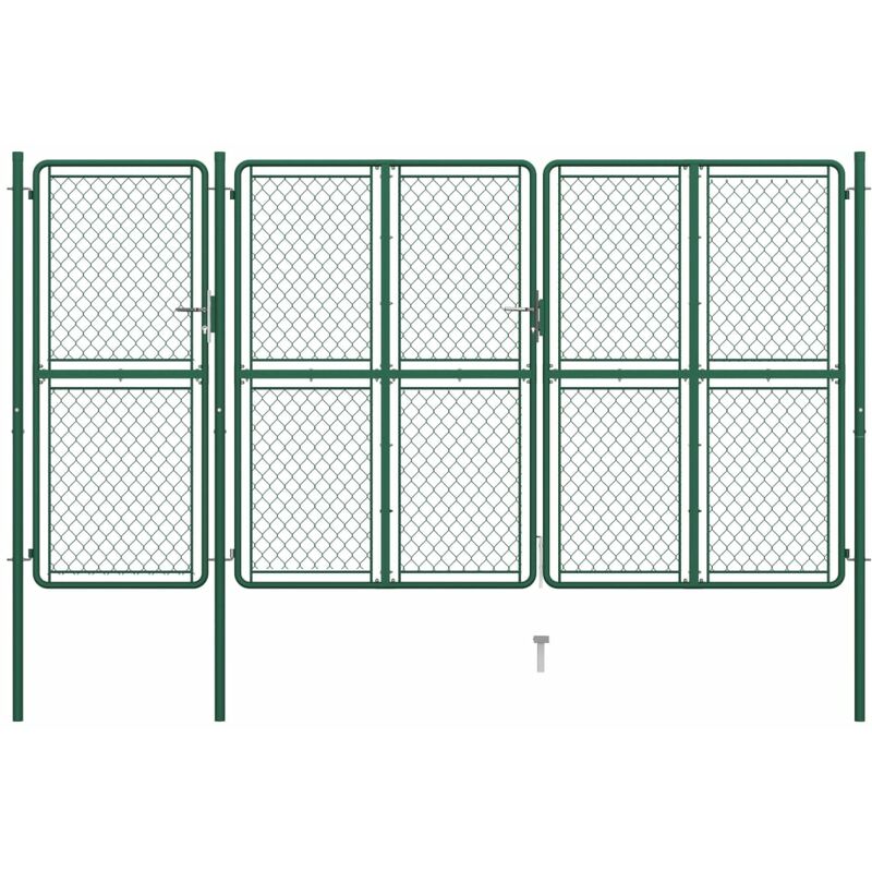 

Puerta de jardín de acero verde 150x395 cm - Verde