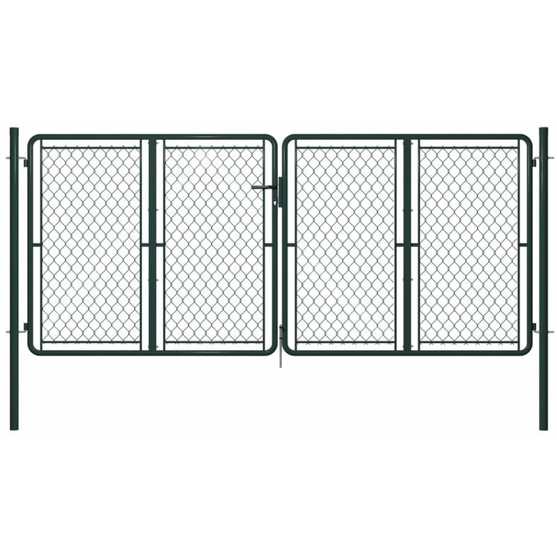 

Puerta de jardin de acero verde 300x125 cm