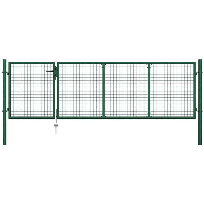 

Puerta de jardin de acero verde 350x100 cm