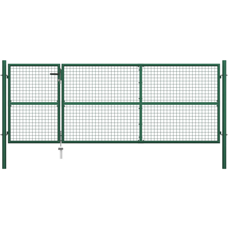 

Puerta de jardin de acero verde 350x125 cm