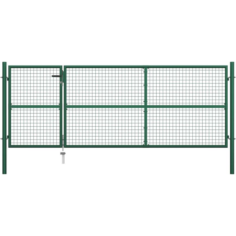 

Puerta de jardín de acero verde 350x125 cm - Verde