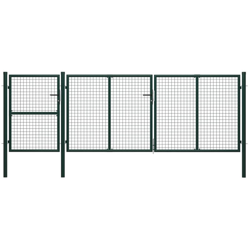 

Puerta de jardin de acero verde 400x125 cm