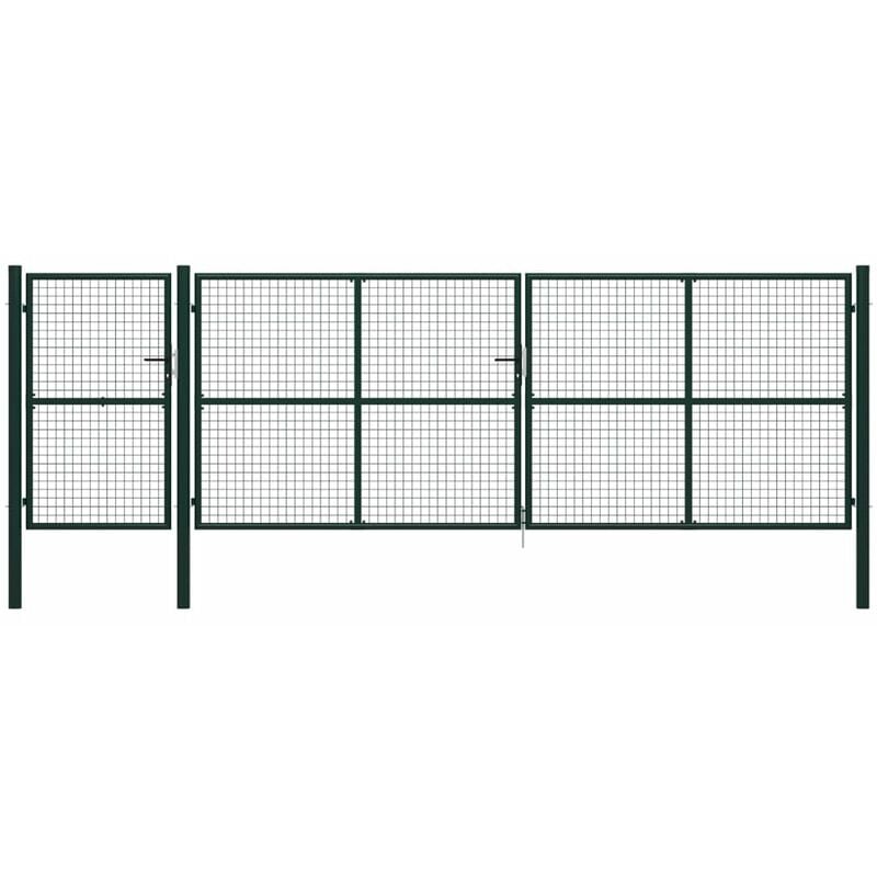 

Puerta de jardin de acero verde 500x150 cm