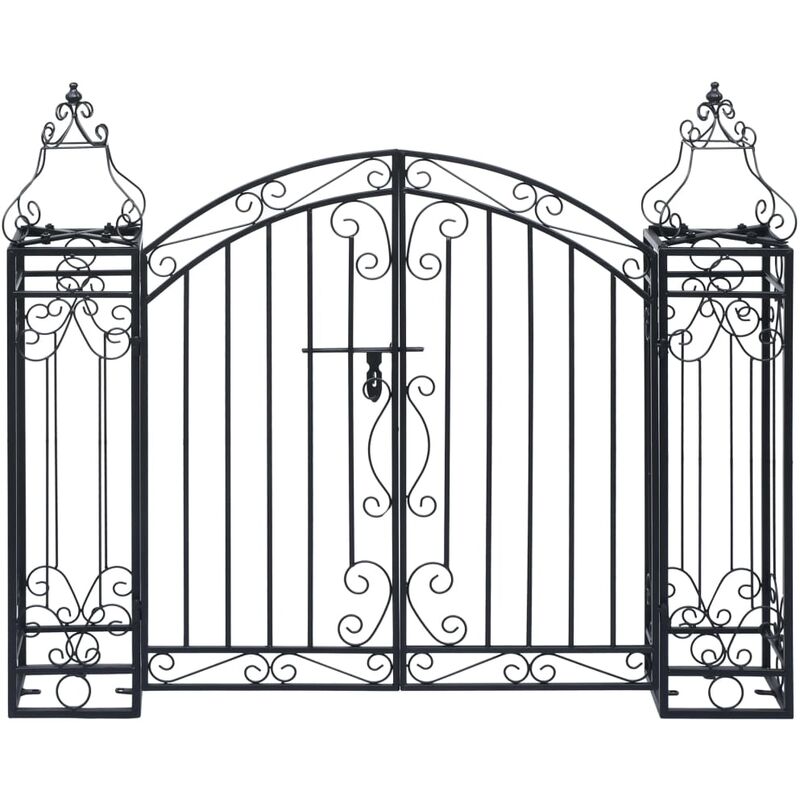 

Puerta de jardín decorativa de hierro forjado 122x20,5x100 cm - Negro