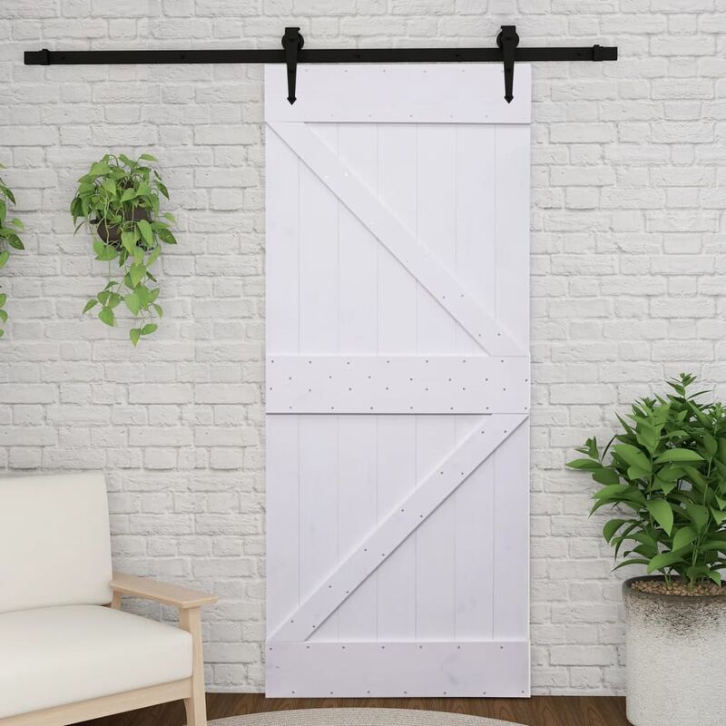 

Puerta de madera maciza de pino blanco 90x210 cm